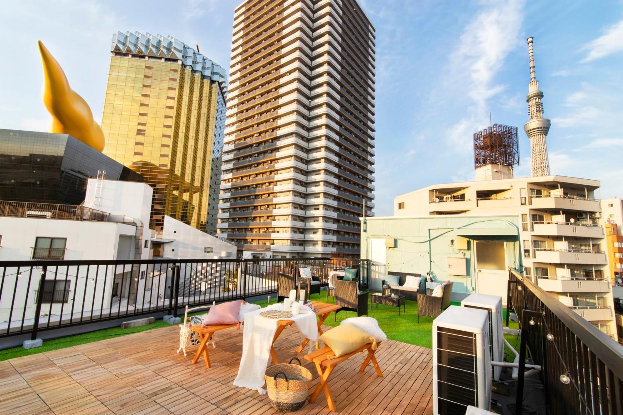 Meee Asakusa3F4F 浅草徒歩3分 140平米max22名 無料駐車場 屋上絶景 渋谷直通 Tokio Buitenkant foto